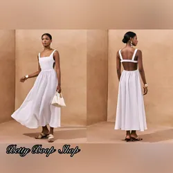 Vestido blanco espalda afuera