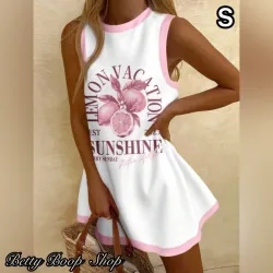 Vestido blanco estampado en rosa