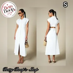 Vestido blanco estilo camisa