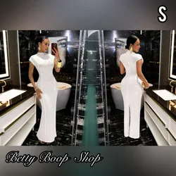 Vestido blanco pegado de cuello
