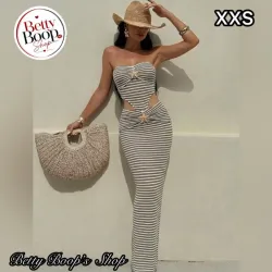 Vestido body gris estampado a rayas pegado con estrella dorada