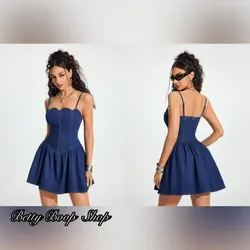Vestido corte princesa de mezclilla