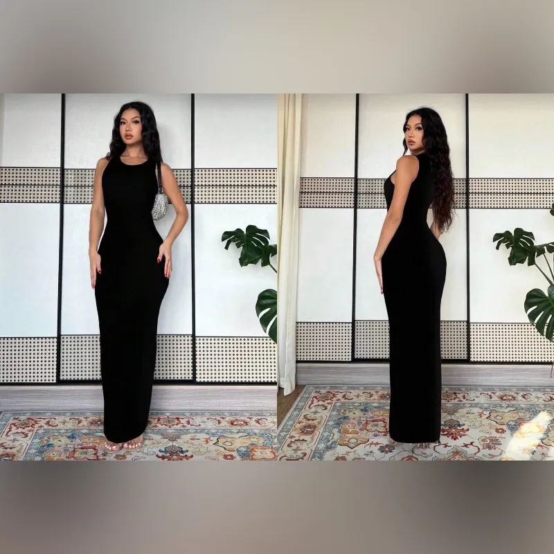 Vestido negro camiseta ajustado