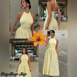 Vestido largo amarillo
