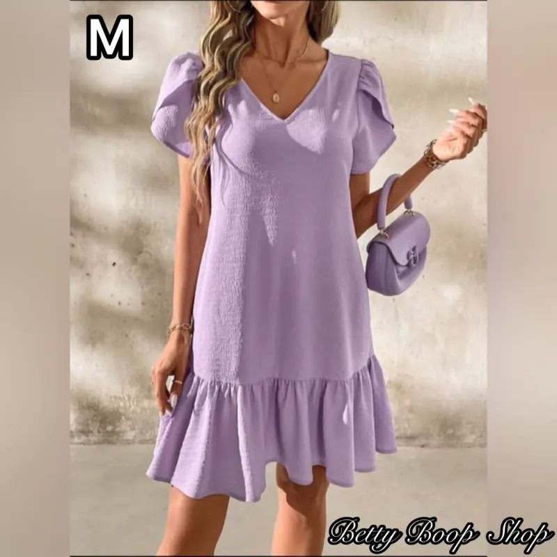 Vestido morado de mangas largas