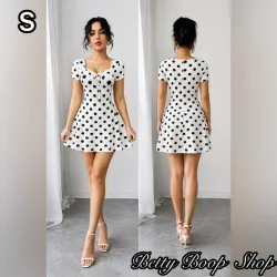 Vestido polka dot con mangas