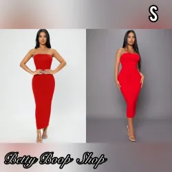 Vestido rojo casual sin mangas