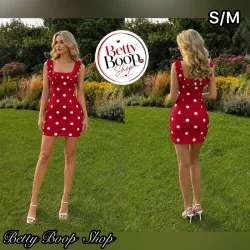 Vestido rojo estampado polka dot