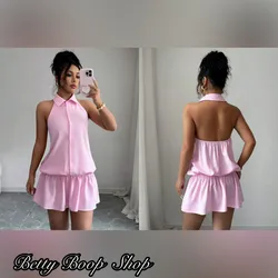 Vestido rosado con cuello