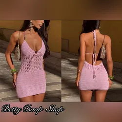 Vestido tejido rosa