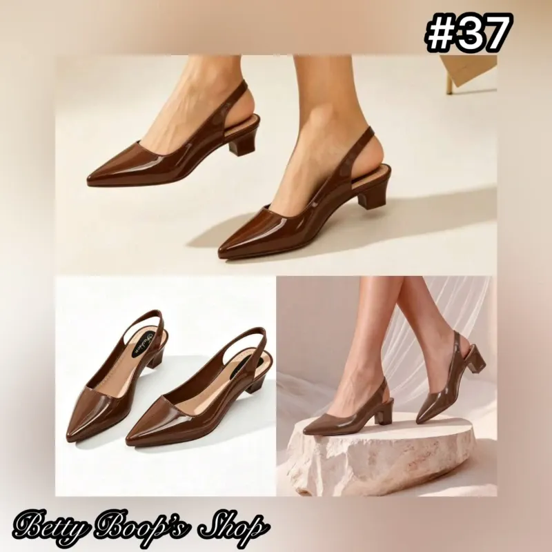 Zapatos marrón claro de tacon cuadrado