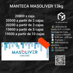 MANTECA MASOLIVER 13KG