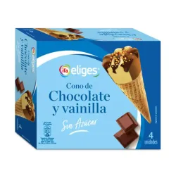 Cono de chocolate y vainilla