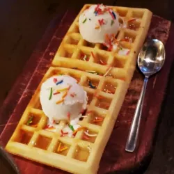 Wafles con helado 