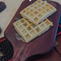 Wafles con leche condensada 