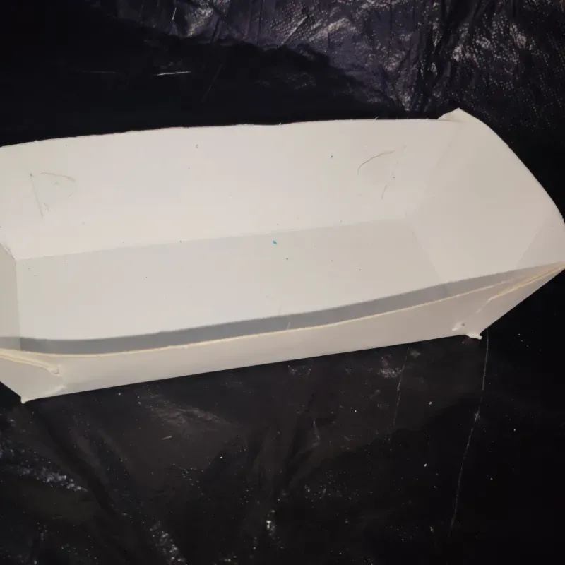 Bandeja de canoa de cartulina blanca