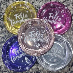 Set Platos 18 cm Feliz Cumpleaños (C-B/A1507) x10
