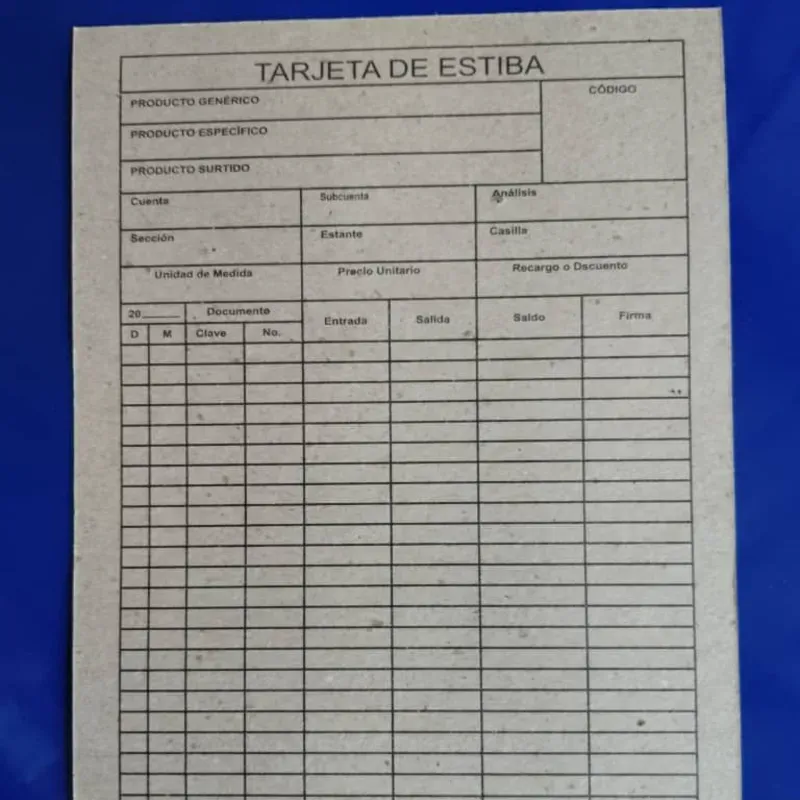 Tarjeta de estiba 