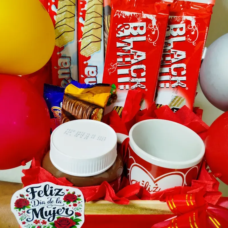 Caja de regalo con globos