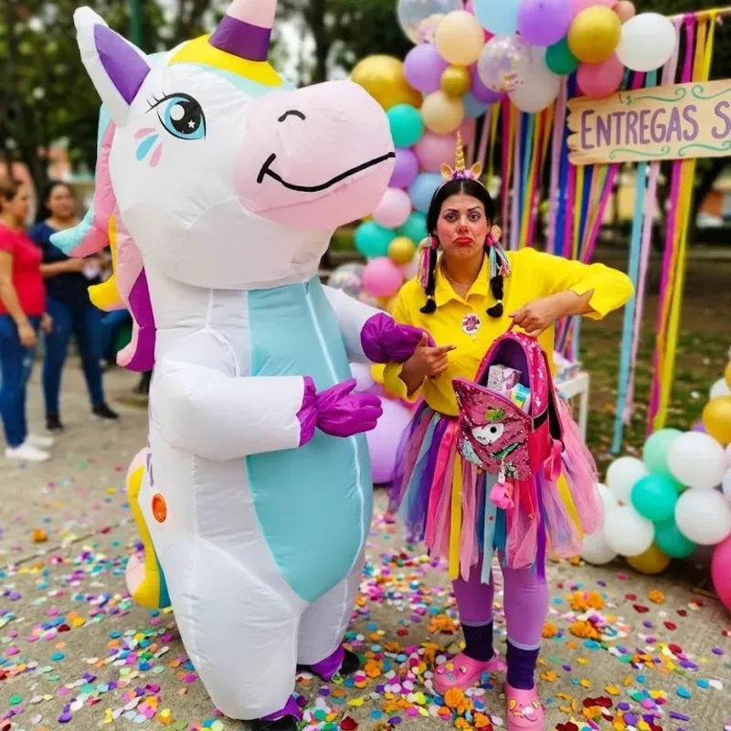 Entrega sorpresa con Tano el unicornio 🦄 y la Payasita Tuti 🤡