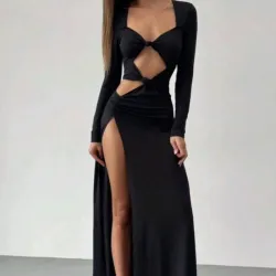 Vestido Abierto Negro