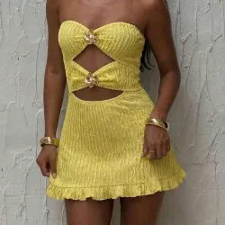 Vestido Amarillo Corto