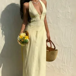 Vestido Amarillo Pastel