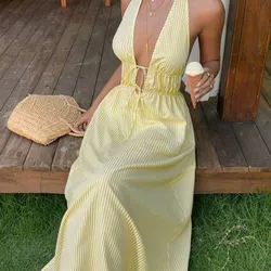 Vestido de rayas amarillo