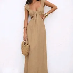 Vestido largo beich