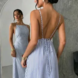Vestido Azul de rayas 
