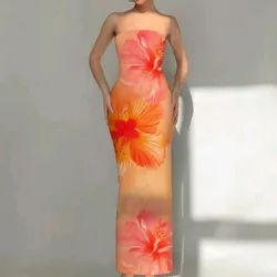 Vestido naranja largo