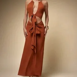 Vestido naranja óxido
