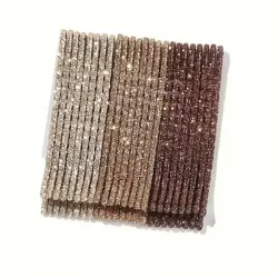 24 PAQ DE PRESILLAS DORADO CAFÉ