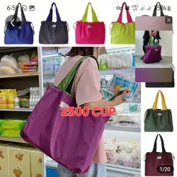 BOLSA DE COMPRAS FRESA, VERDE Y MOSTAZA