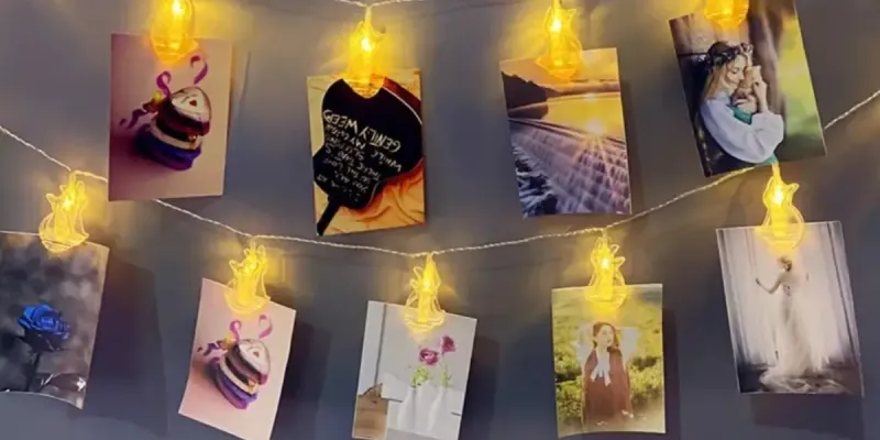 Cadena de luces con corazones