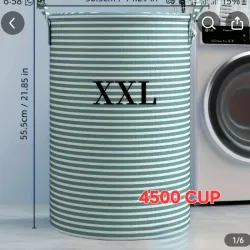 CESTO ROPA PLEGABLE NEGRO Y VERDE