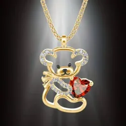 Collar de Oso Corazón rojo
