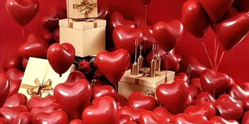 GLOBOS CORAZONES ROJOS