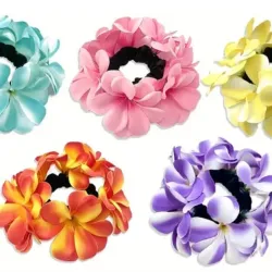 LIGAS CON FLORES PARA EL CABELLO