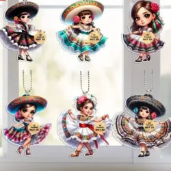 MUÑECA BALLET MEXICANA COLGADORES AUTOS