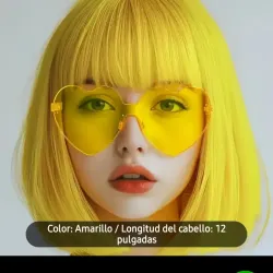 Peluca Amarilla de Mujer para disfraz de Halloween 🎃 