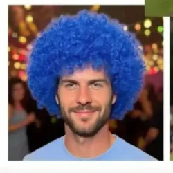 Peluca de Halloween. Volumen Extremo Azul 💙 