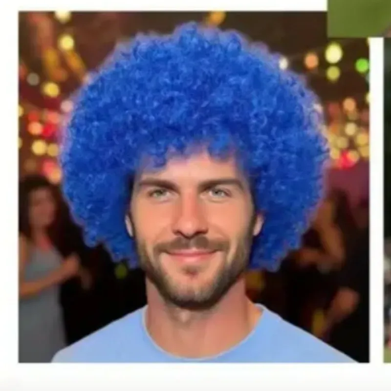 Peluca de Halloween. Volumen Extremo Azul 💙 