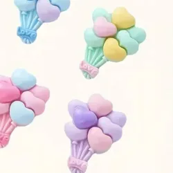 SET DE 5 IMANES FORMA GLOBO CORAZON