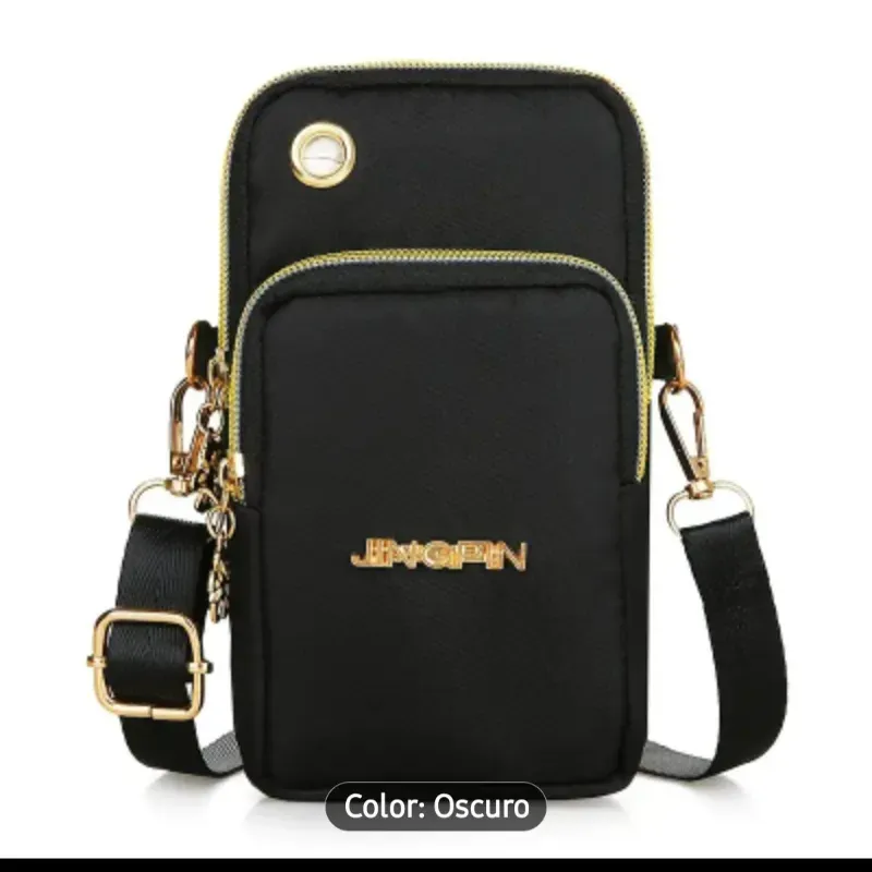 Bandolera de Nilon Negra para Movil