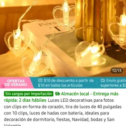 Cadena de luces con corazones