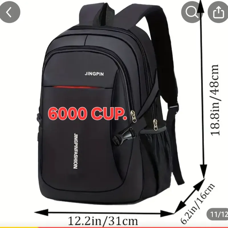 Mochila casual Color Negro JINGPIN