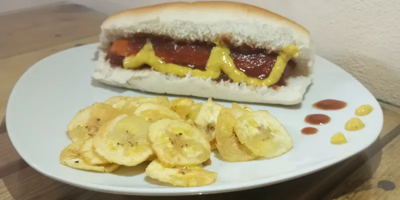 Pan con perro caliente 