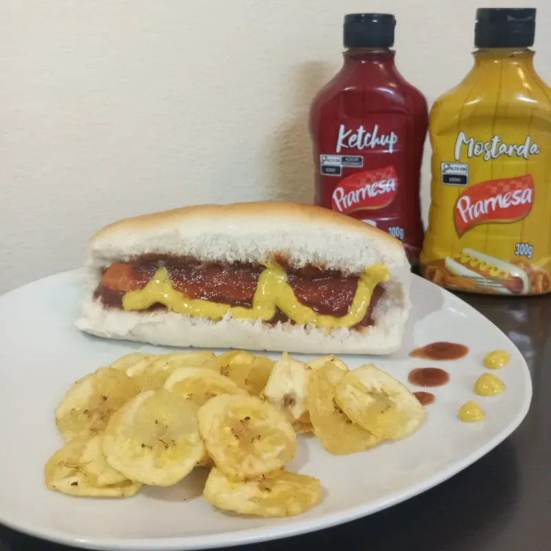 Pan con perro caliente 