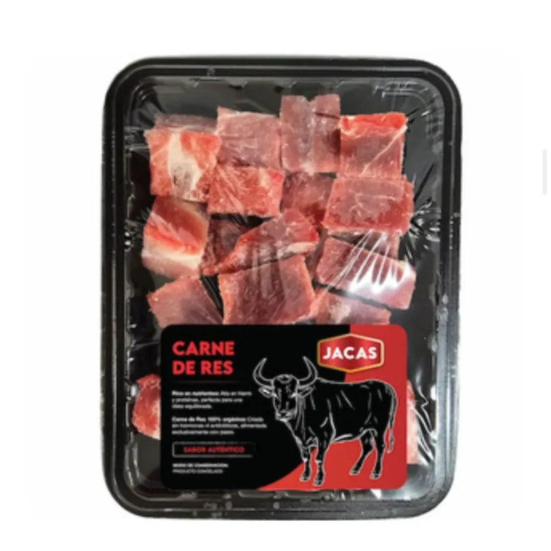 Bandeja de carne de res troceada 
